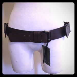 Jigsaw Brown Leather Stretch Belt